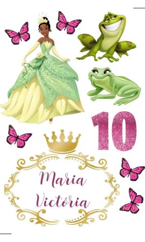 Topo de bolo Arquivo de Corte Silhouette A princesa e o sapo