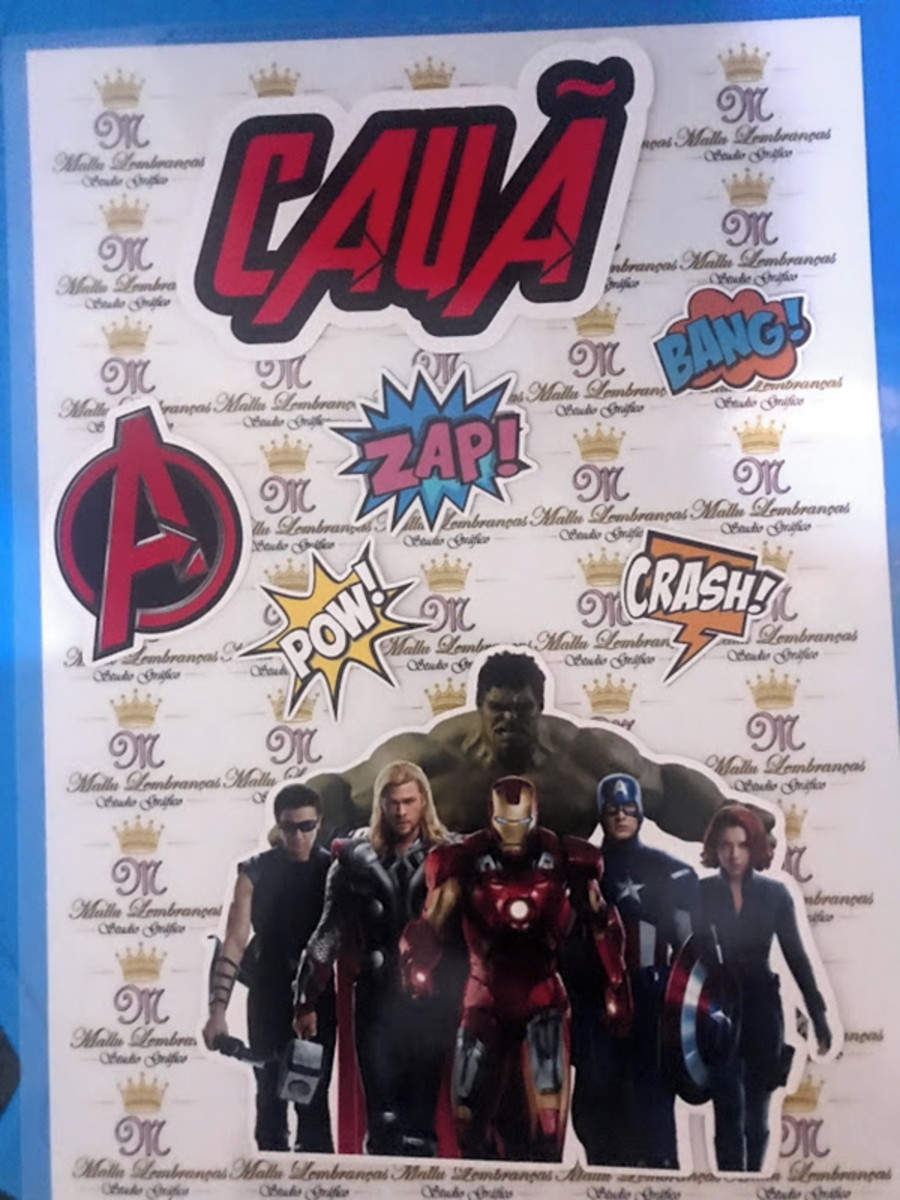 Topo de bolo Arquivo de Corte Silhouette Vingadores - Imagem 2