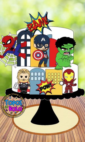 Topo de Bolo Avengers- Arquivo Digital
