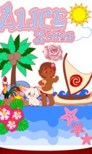 Topo de Bolo Camadas - Moana Baby - Artes Studio 1701
