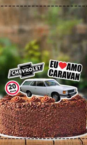 Topo De Bolo Carro Caravan - Ref 3825 Arquivo Digital