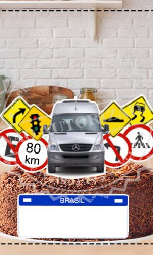 TOPO DE BOLO CARRO PLACAS - ARQUIVO DIGITAL