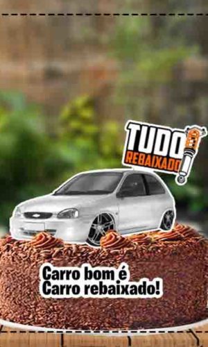 Topo de Bolo Carro Rebaixado Corsa -0595 - Arquivo Digital