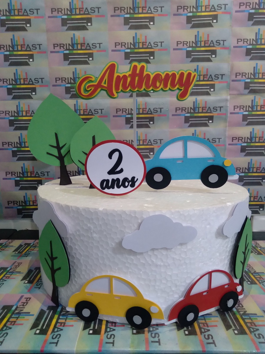 Topo de bolo Carros 3D #104 - Arquivo Digital