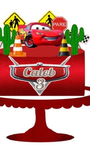 Topo de Bolo Carros 5 + 4 Arquivos a Sua Escolha