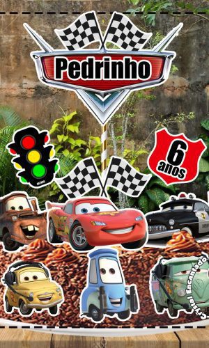 Topo de Bolo Carros Disney - Ref 1835 Arquivo Digital