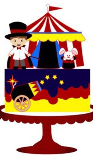 Topo de bolo Circo Menino Arquivo de corte em camadas 2