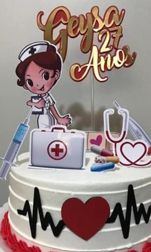 Topo de bolo Enfermeira - Arquivo de Corte