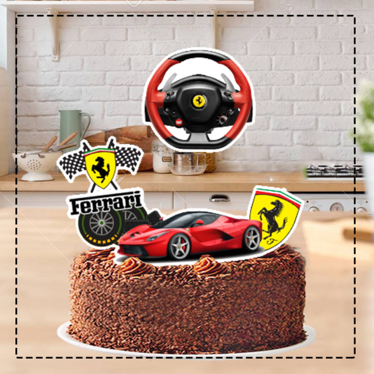 Topo de Bolo Ferrari 4080 Arquivo Digital