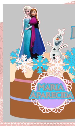 Topo de Bolo Frozen 01 - Arquivo de Corte Silhouette e PDF
