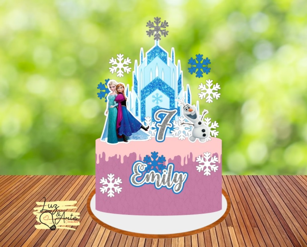Topo de Bolo Frozen 04 - Arquivo de Corte Studio/PDF