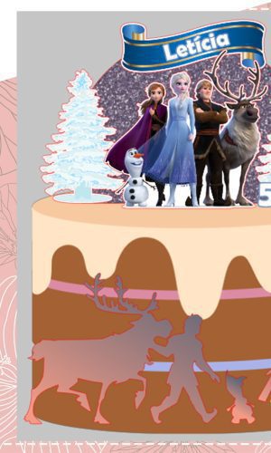 Topo de Bolo Frozen 2 - Arquivo de Corte Silhouette e PDF