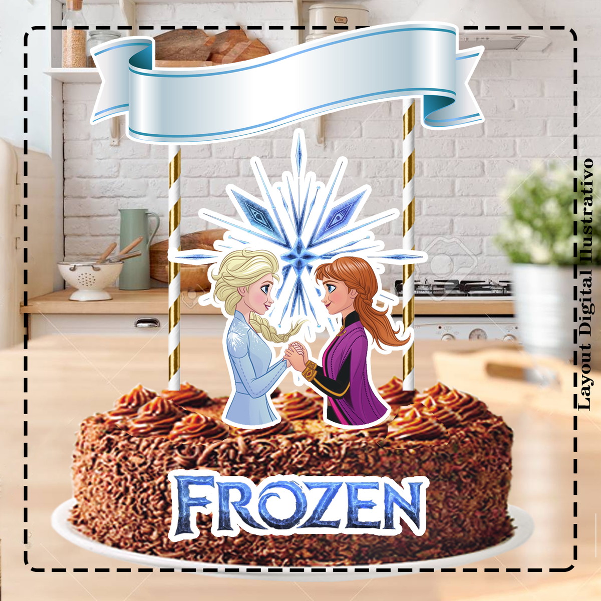 TOPO DE BOLO FROZEN - ARQUIVO DIGITAL