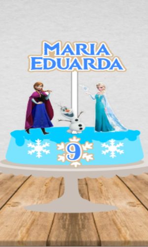 Topo de Bolo Frozen - Arquivo Digital