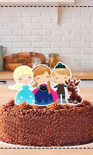 Topo de Bolo Frozen Cute - Arquivo Digital
