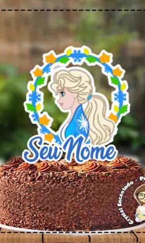 Topo De Bolo Frozen Elsa Ref 3887 - Arquivo Digital