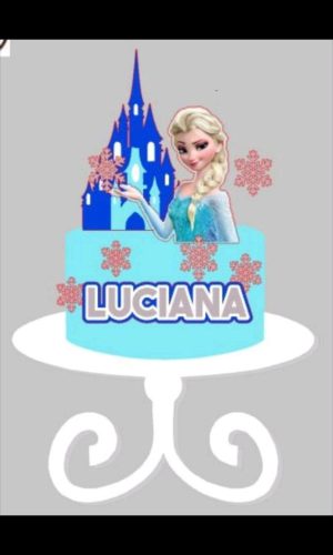 Topo de Bolo Frozen Elza 2 + 4 Arquivos a Sua Escolha