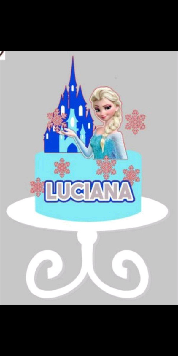 Topo de Bolo Frozen Elza 2 + 4 Arquivos a Sua Escolha