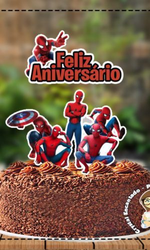 Topo de Bolo Homem Aranha 01 - Ref 4101 Arquivo Digital