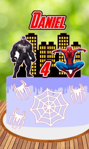 Topo de Bolo Homem Aranha 02 Arquivo de Corte Studio/PDF