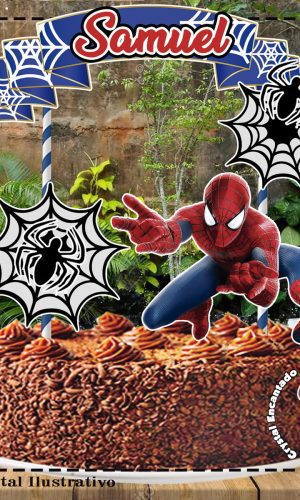 Topo de Bolo Homem Aranha 02 - Ref 4102 Arquivo Digital