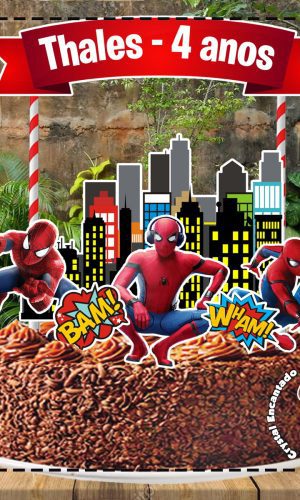 Topo de Bolo Homem Aranha 03 - Ref 4103 Arquivo Digital