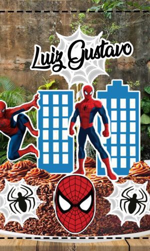 Topo de Bolo Homem Aranha 05 - Ref 4105 Arquivo Digital