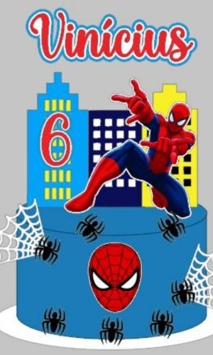 Topo de Bolo Homem Aranha 4 + 4 Arquivos a Sua Escolha