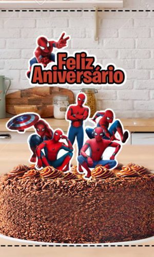 Topo de Bolo Homem Aranha 4101 Arquivo Digital