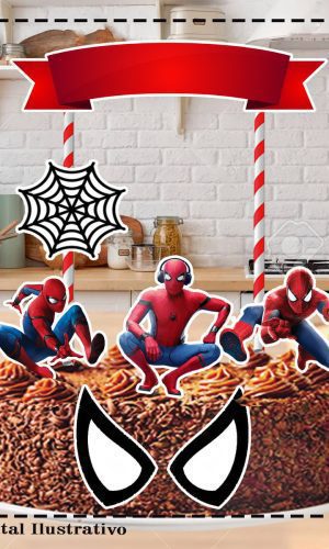 Topo de Bolo Homem Aranha 4104 Arquivo Digital