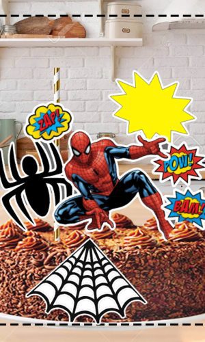 Topo de Bolo Homem Aranha 4107 Arquivo Digital