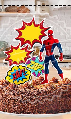 Topo de Bolo Homem Aranha 4109 Arquivo Digital