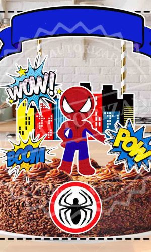 Topo de Bolo Homem Aranha 4110 Arquivo Digital