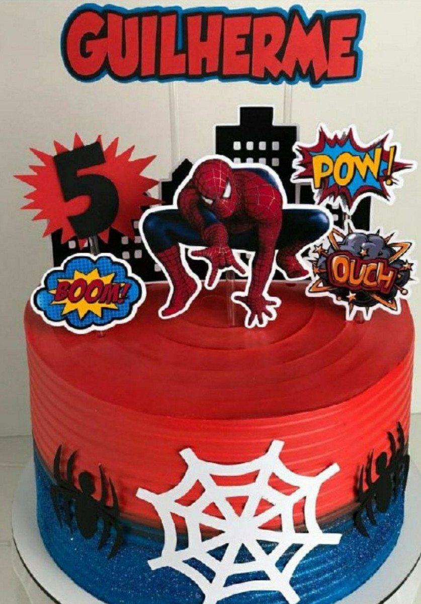 Topo de Bolo Homem Aranha 7 + 4 Arquivos a Sua Escolha