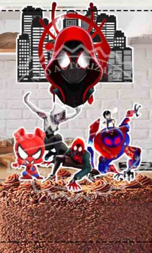 TOPO DE BOLO HOMEM ARANHA ARANHAVERSO - ARQUIVO DIGITAL