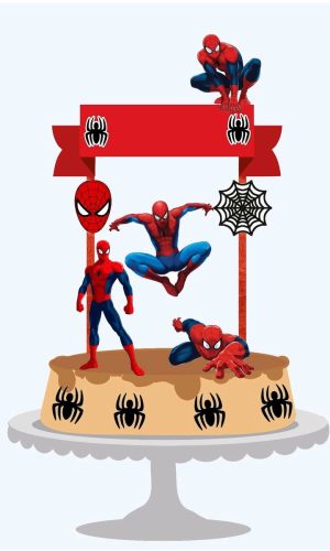 Topo de Bolo Homem Aranha +4 Arquivos a Sua Escolha