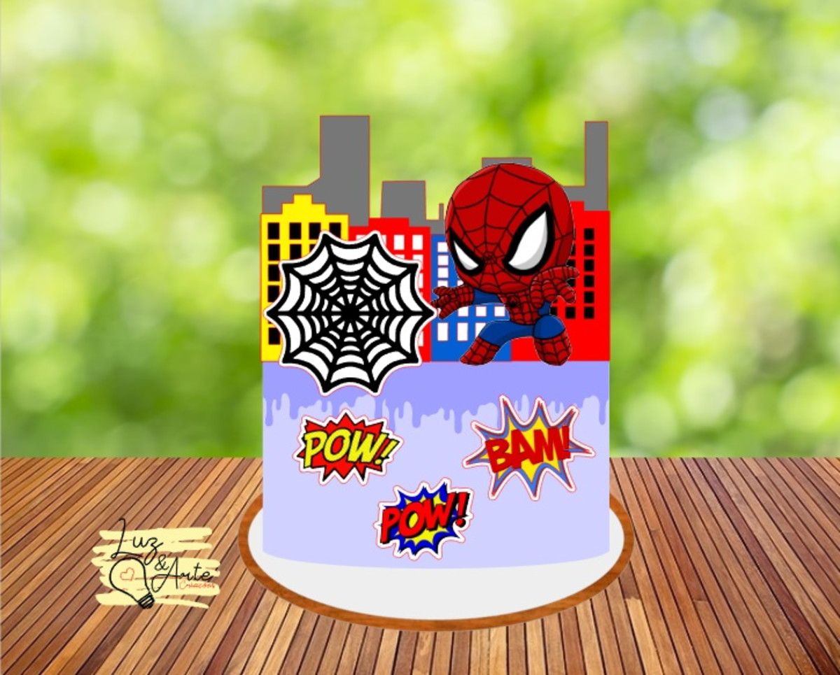 Topo de Bolo Homem Aranha Arquivo de Corte Studio/PDF