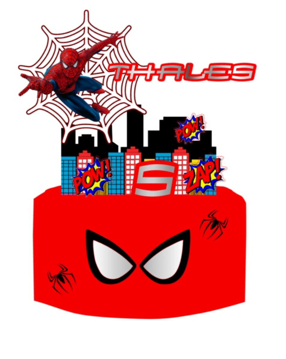 2_topo de Bolo Homem Aranha (arquivo Silhouette Studio) - Imagem 3