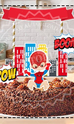 TOPO DE BOLO HOMEM ARANHA BABY 02- ARQUIVO DIGITAL