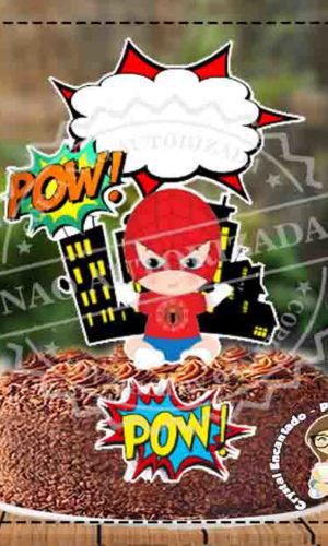 Topo de Bolo Homem Aranha Baby - Ref 1255 Arquivo Digital