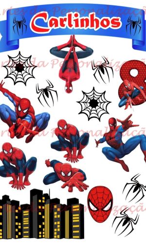 Topo de Bolo Homem Aranha Digital