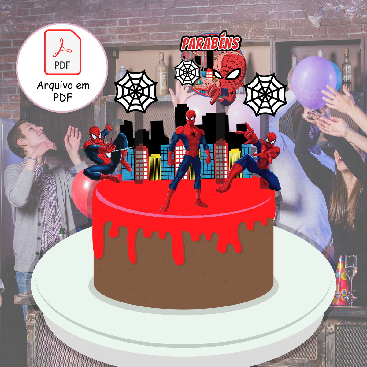 Topo de Bolo Homem Aranha - Imagem 2