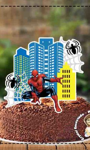 TOPO DE BOLO HOMEM ARANHA - REF 3516 ARQUIVO DIGITAL