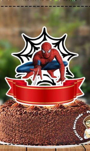 Topo de Bolo Homem Aranha Teia - Ref 4160 Arquivo Digital