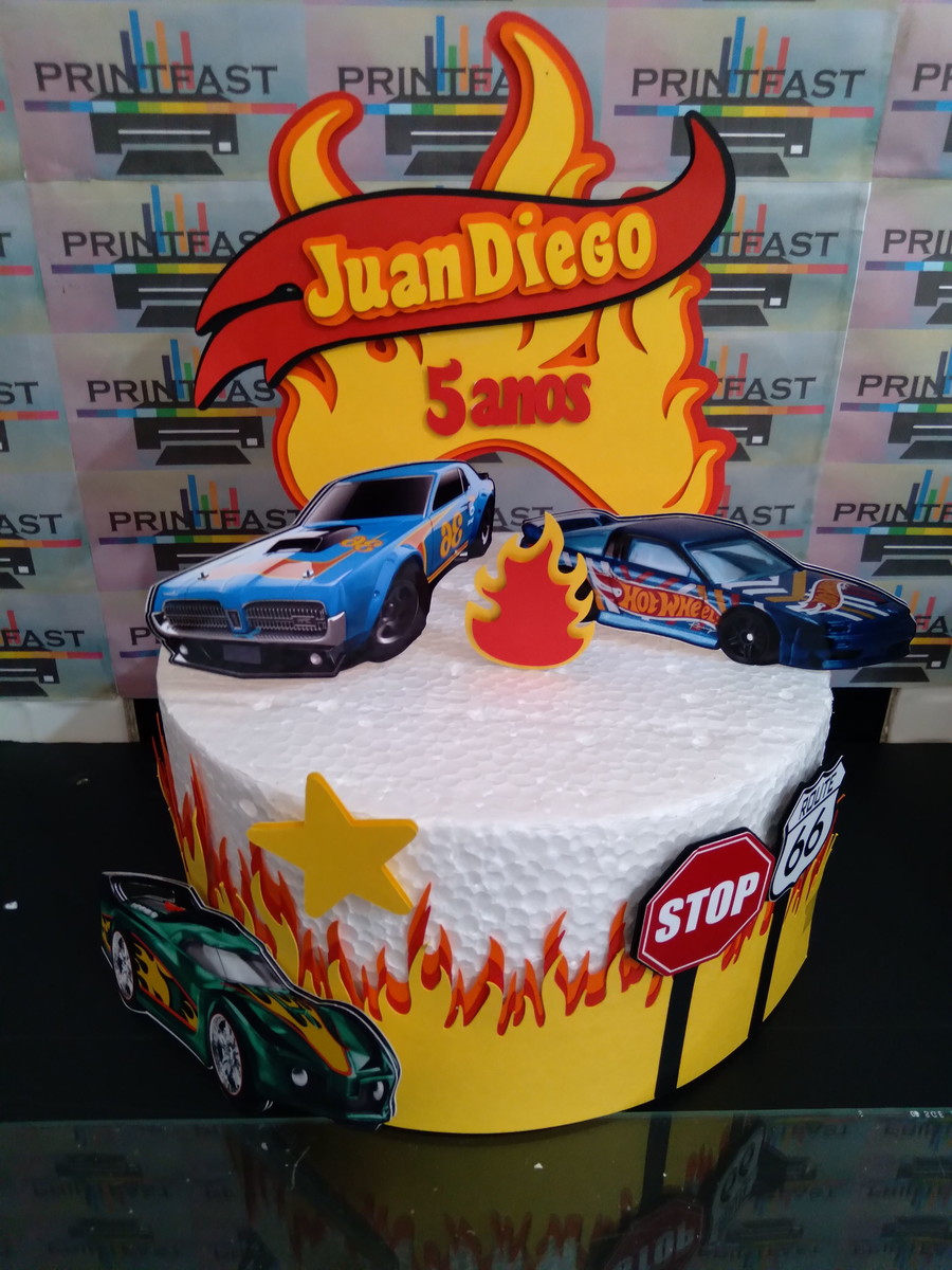 Topo de bolo hotwheels #64- Arquivo Digital