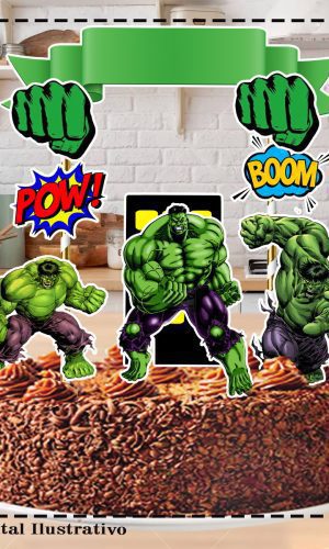 TOPO DE BOLO HULK - ARQUIVO DIGITAL