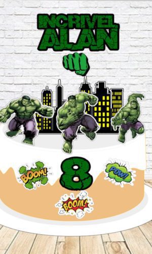 Topo de Bolo Hulk Mod2 - Arquivo Digital