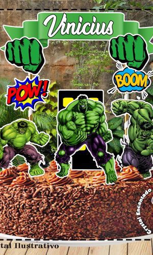 Topo de Bolo Hulk 00 - Ref 1841 Arquivo Digital