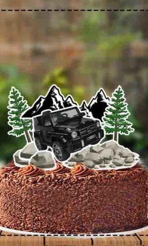 Topo de Bolo Jeep Trilha - 2906 Arquivo Digital