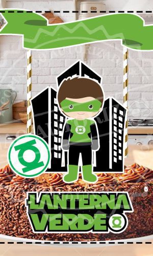 TOPO DE BOLO LANTERNA VERDE CUTE - ARQUIVO DIGITAL